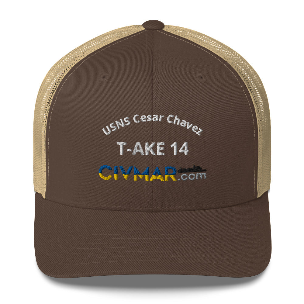 USNS Cesar Chavez T-AKE 14 Trucker Hat