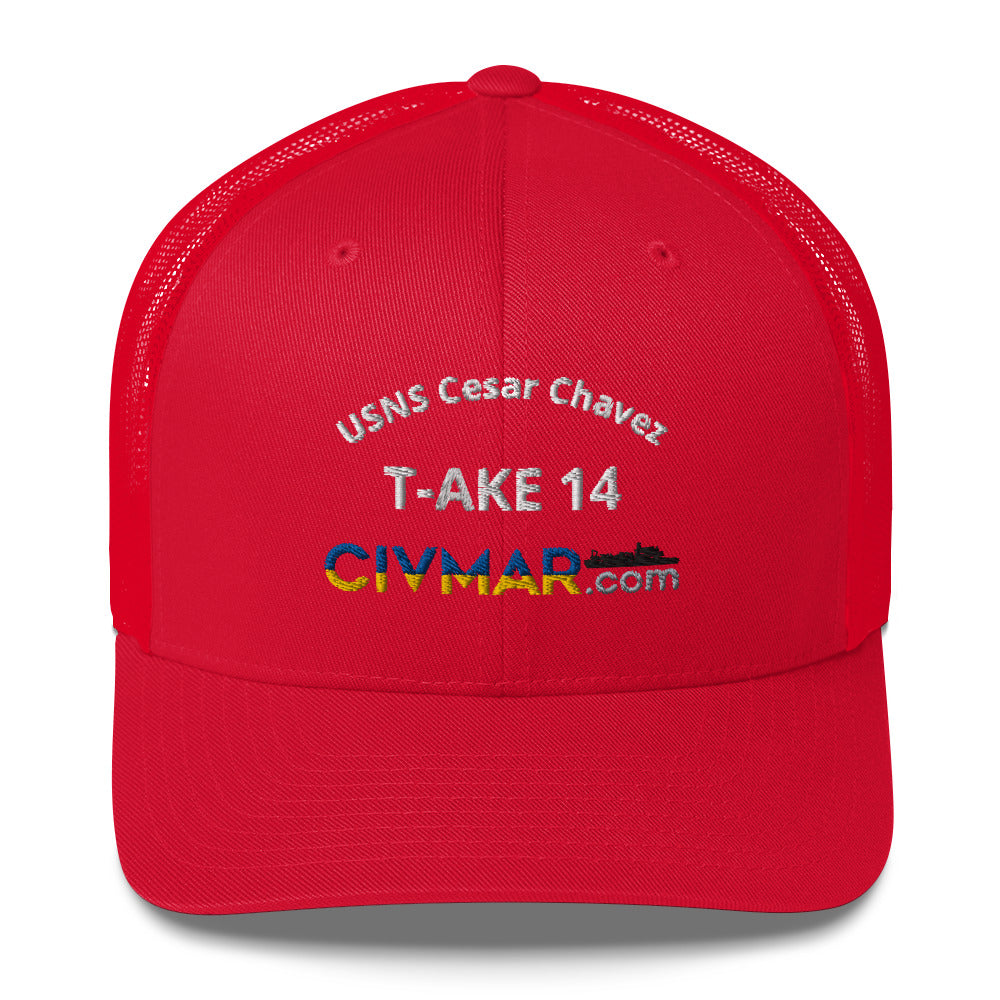 USNS Cesar Chavez T-AKE 14 Trucker Hat