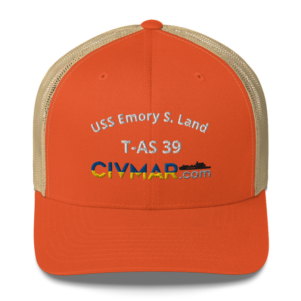 USS Emory S. Land T-AS 39 Trucker Hat